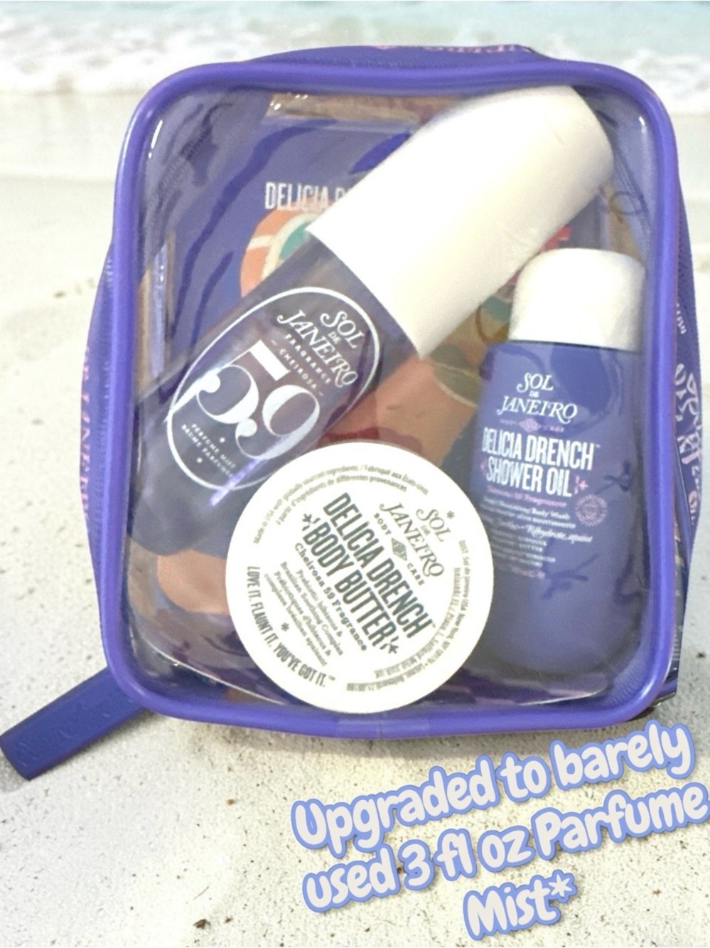 Sol de Janeiro Delicia Drench Travel Set Plus deluxe Mist #59 purple w/bag